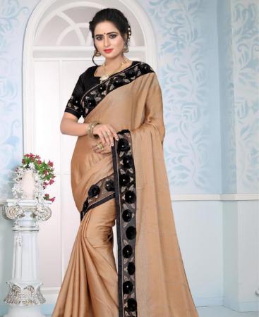 Picture of Radiant Beige Silk Saree