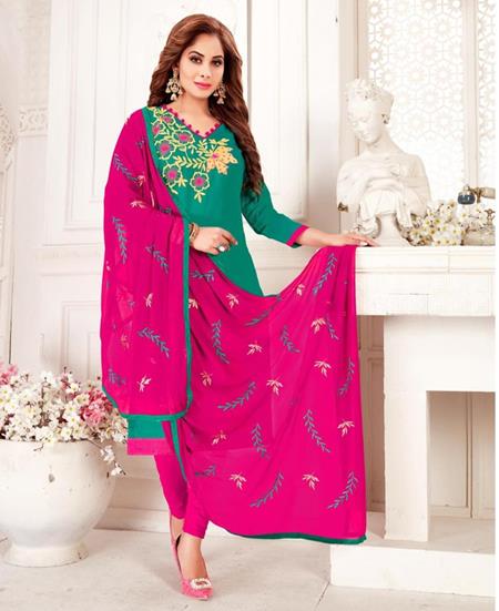 Picture of Enticing Sea Green Cotton Salwar Kameez