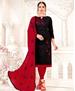 Picture of Exquisite Black Cotton Salwar Kameez