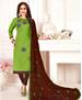 Picture of Good Looking Green Cotton Salwar Kameez