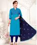 Picture of Appealing Blue Cotton Salwar Kameez