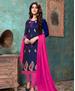 Picture of Graceful Navy Blue Cotton Salwar Kameez