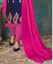 Picture of Graceful Navy Blue Cotton Salwar Kameez