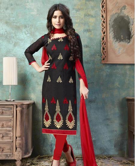 Picture of Nice Black Cotton Salwar Kameez