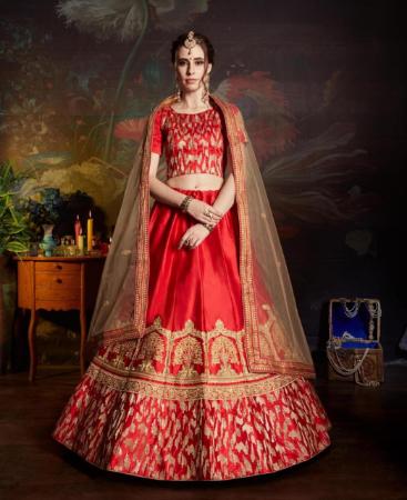 Picture of Well Formed Red Lehenga Choli