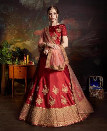 Picture of Delightful Red Lehenga Choli