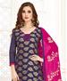 Picture of Pleasing Navy Blue Cotton Salwar Kameez