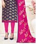 Picture of Pleasing Navy Blue Cotton Salwar Kameez