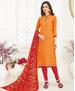 Picture of Comely Orange Cotton Salwar Kameez