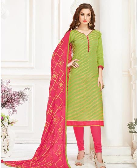 Picture of Fascinating Green Cotton Salwar Kameez