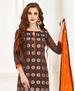 Picture of Gorgeous Brown Cotton Salwar Kameez