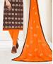 Picture of Gorgeous Brown Cotton Salwar Kameez