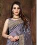 Picture of Grand Dark Grey Silk Saree