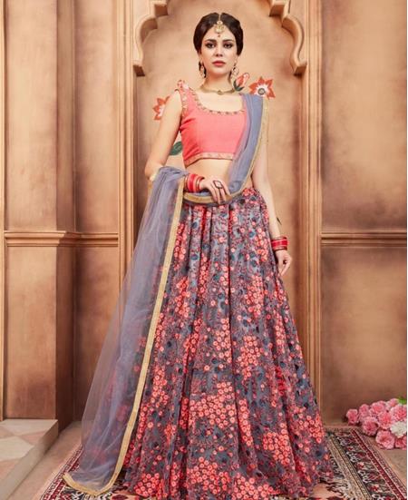 Picture of Elegant Grey Lehenga Choli