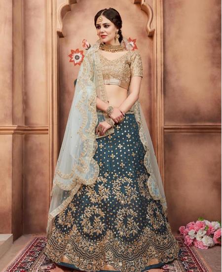 Picture of Beautiful Teal Blue Lehenga Choli