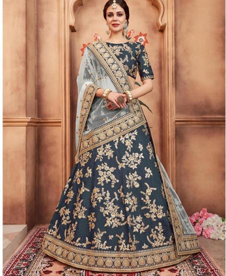 Picture of Resplendent Dark Grey Lehenga Choli