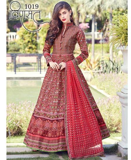 Picture of Stunning Red Anarkali Salwar Kameez