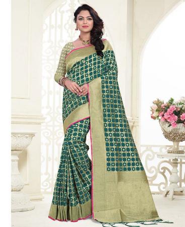 Picture of Enticing Green Silk Saree