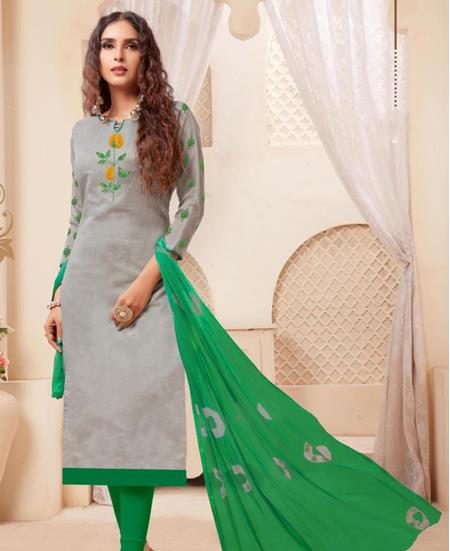 Picture of Fine Grey Cotton Salwar Kameez