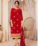 Picture of Well Formed Red Cotton Salwar Kameez