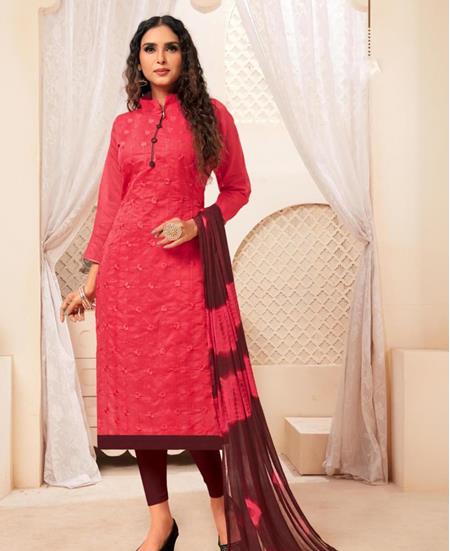 Picture of Gorgeous Dark Pink Cotton Salwar Kameez