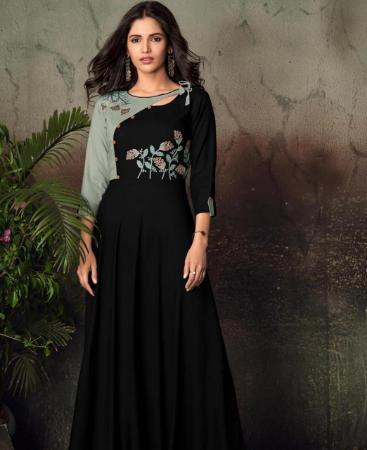 Picture of Radiant Black Readymade Gown