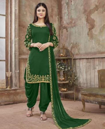 Picture of Magnificent Green Patiala Salwar Kameez