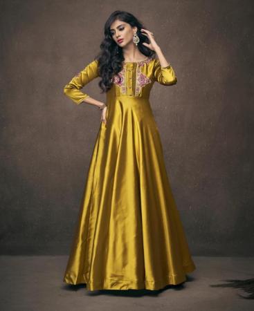 Picture of Fascinating Yellow Readymade Gown