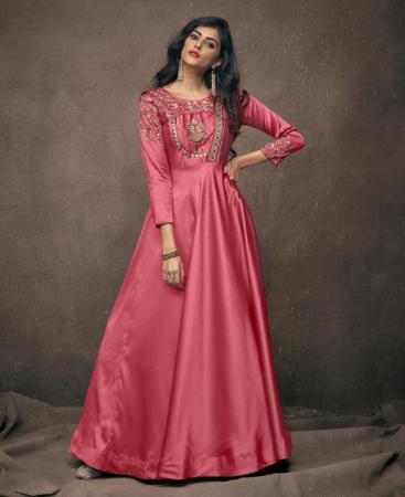 Picture of Beautiful Old Rose Pink Readymade Gown