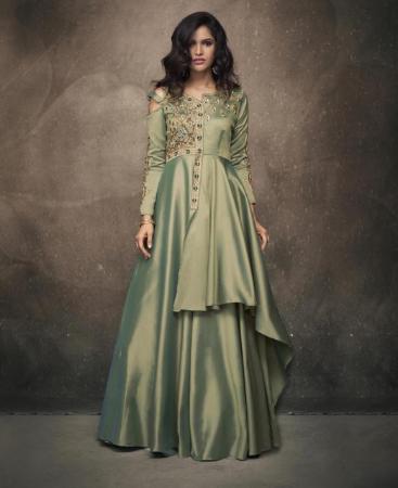 Picture of Comely Mint Green Readymade Gown