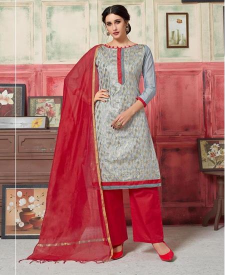 Picture of Grand Grey Straight Cut Salwar Kameez