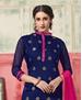 Picture of Splendid Navy Blue Straight Cut Salwar Kameez