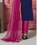 Picture of Splendid Navy Blue Straight Cut Salwar Kameez