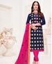 Picture of Superb Navy Blue Cotton Salwar Kameez