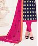 Picture of Superb Navy Blue Cotton Salwar Kameez