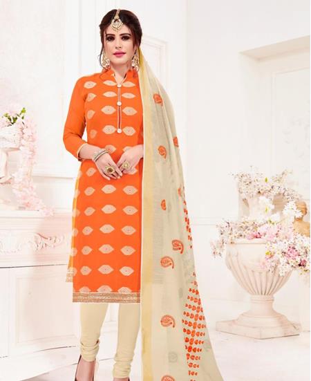 Picture of Grand Orange Cotton Salwar Kameez