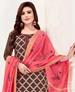 Picture of Amazing Brown Cotton Salwar Kameez