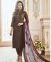 Picture of Ravishing Brown Cotton Salwar Kameez