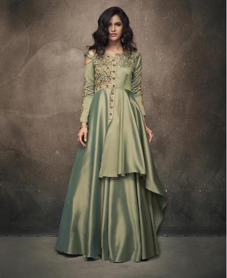 Picture of Comely Mint Green Readymade Gown