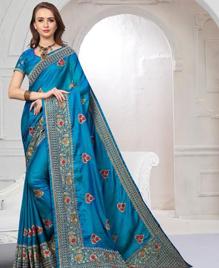 Picture of Sightly Blue Designer Saree