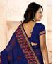 Picture of Lovely Navy Blue Georgette Saree