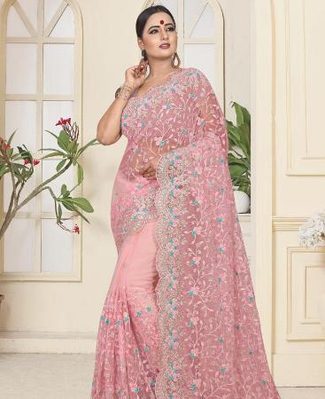 Picture of Excellent Pink Net Saree