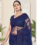 Picture of Superb Royal Blue Net Saree