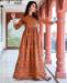 Picture of Beautiful Dark Coral Readymade Gown