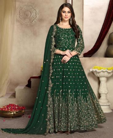 Picture of Amazing Dark Green Anarkali Salwar Kameez