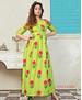 Picture of Radiant Green Yellow Readymade Gown