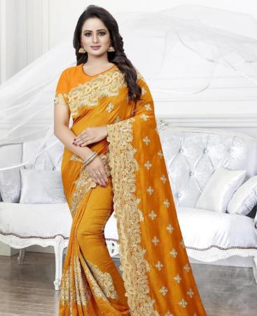 Picture of Sightly Orange Casual Saree