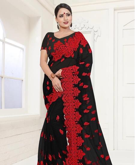 Picture of Elegant Black Net Saree