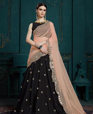 Picture of Enticing Black Lehenga Choli