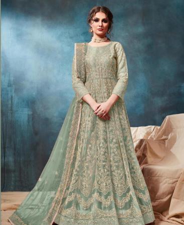 Picture of Resplendent Pastel Green Anarkali Salwar Kameez